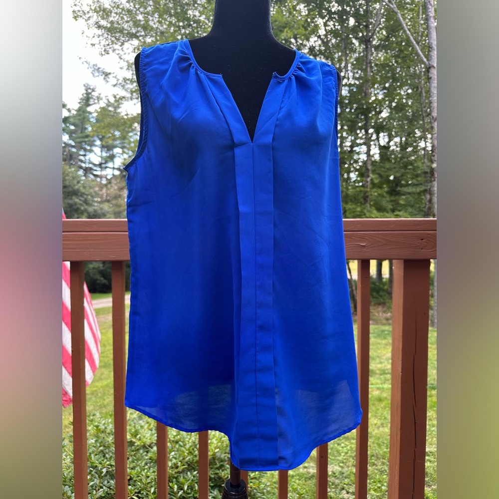 Japna Elegant Electric Blue Sleeveless Top